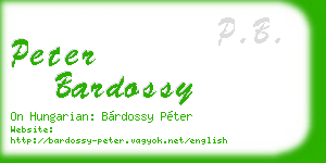 peter bardossy business card